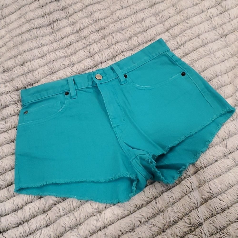 Teal green Denim & supply jean shorts sz 26